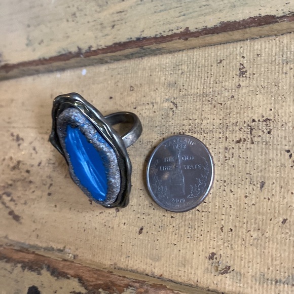 ASOS RING VINTAGE STYLE BOHO CHUNKY RING WOMENS L BRUSHED GOLD OVERSIZED - Picture 15 of 16